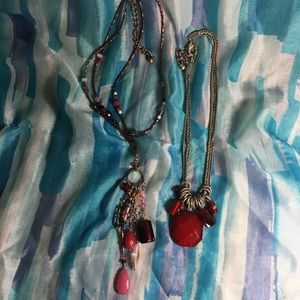 Pink and red necklaces